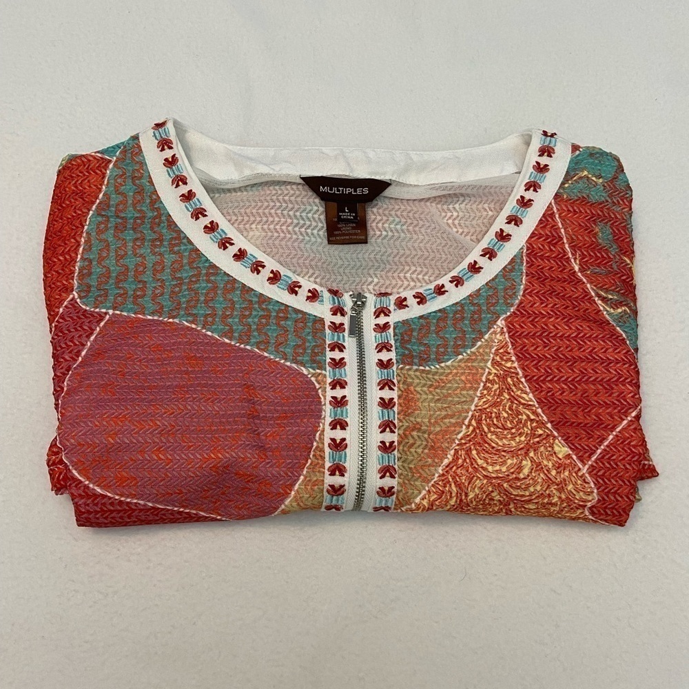 Multiples Multicolored Shirt/Light Jacket Size L - image 3